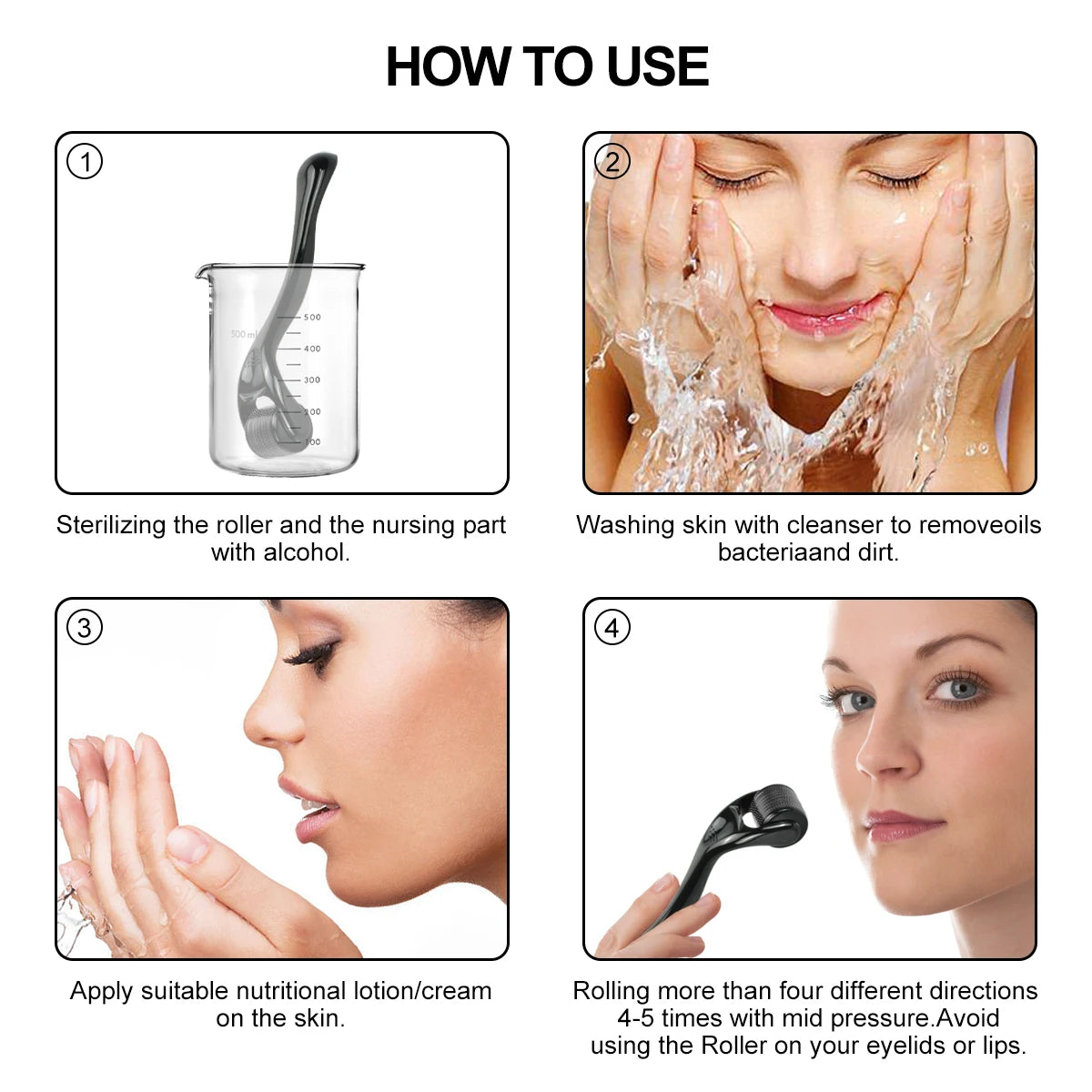 Revitalize Your Look with the Professional Micro Needle 540 Derma Roller for Hair, Beard, and Skin Care