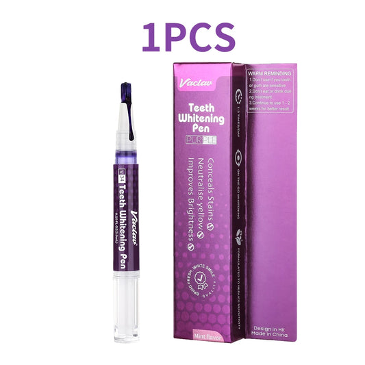 Transform Your Smile with V34 Purple Teeth Whitening Gel Pen - Instant Stain Removal & Color Restoration